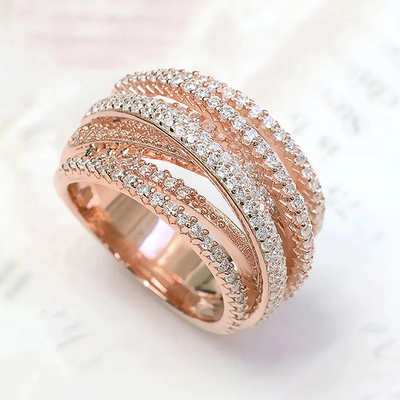 Women's 925 Sterling Silver Multi Layered Cross Ring