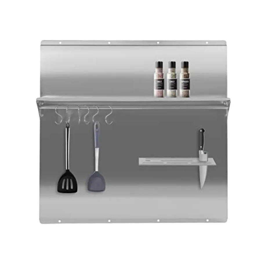 

30x30,7-дюймовый щиток из нержавеющей стали со встроенной полкой для хранения и подвесной стойкой для кухонной вытяжки, настенный щиток