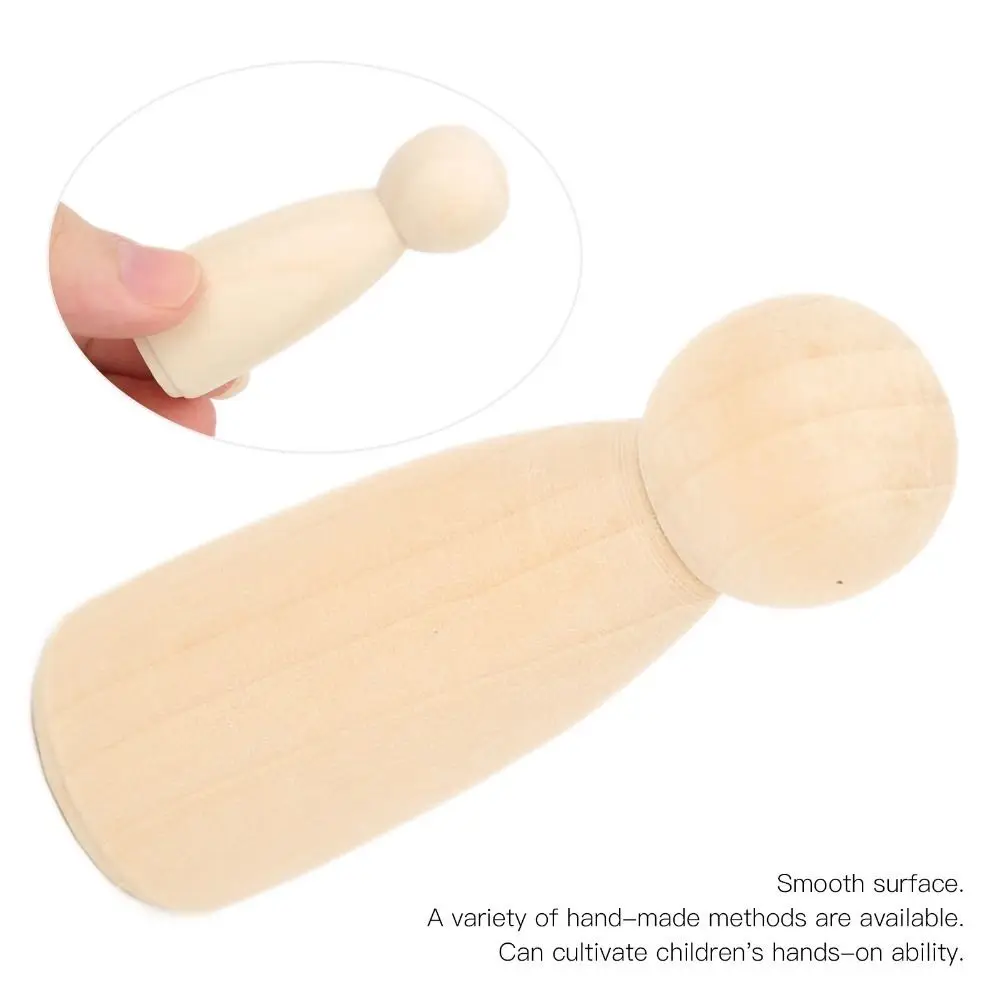 

10PCS Wood Handmade DIY 75mm Size Wooden Peg Plain Wood Nature Plain Wooden Peg People Smooth Wood Peg Dolls Art Craft Projects