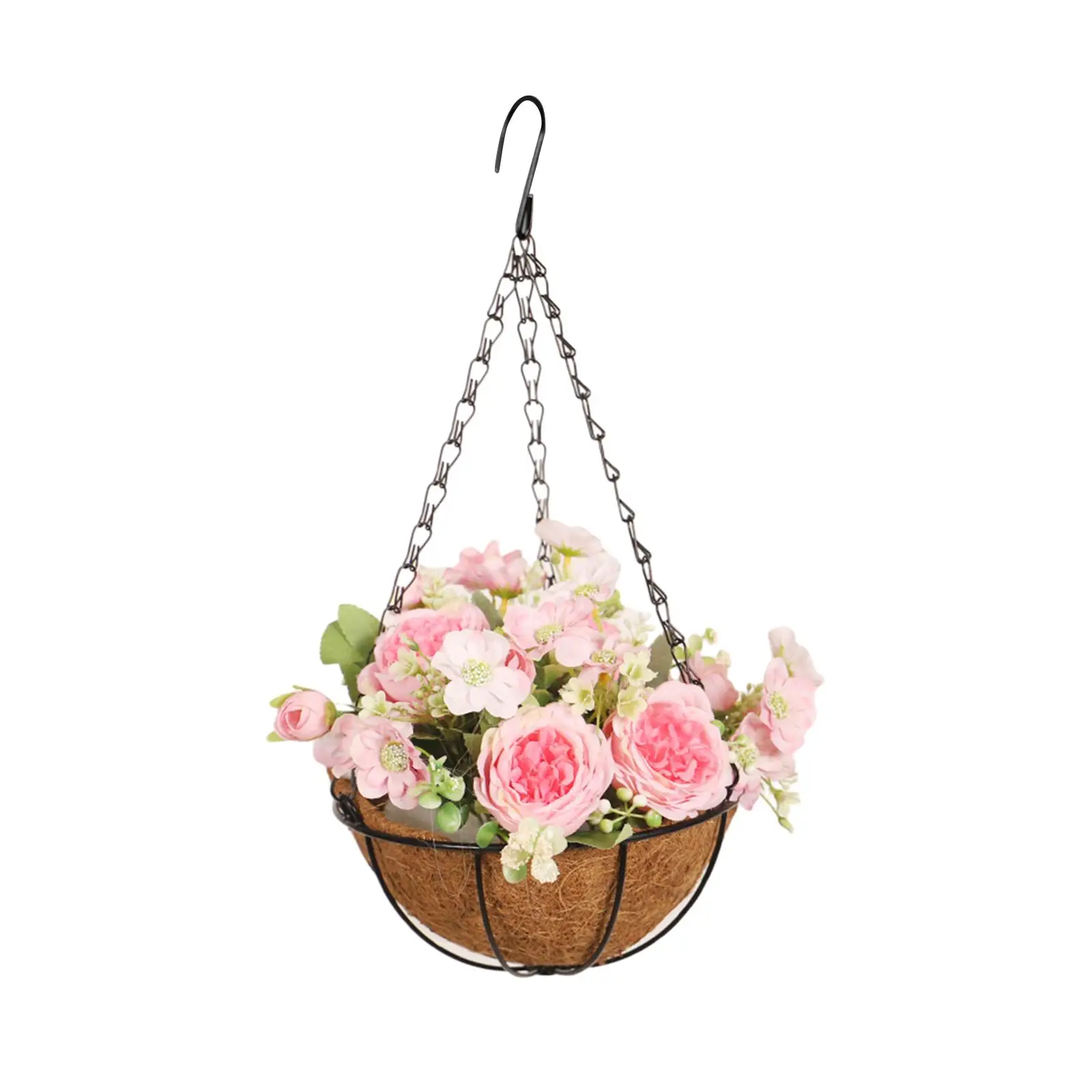 Artificial Flowers Basket Decor Flower Arrangement Chain Flower Pot for Lawn