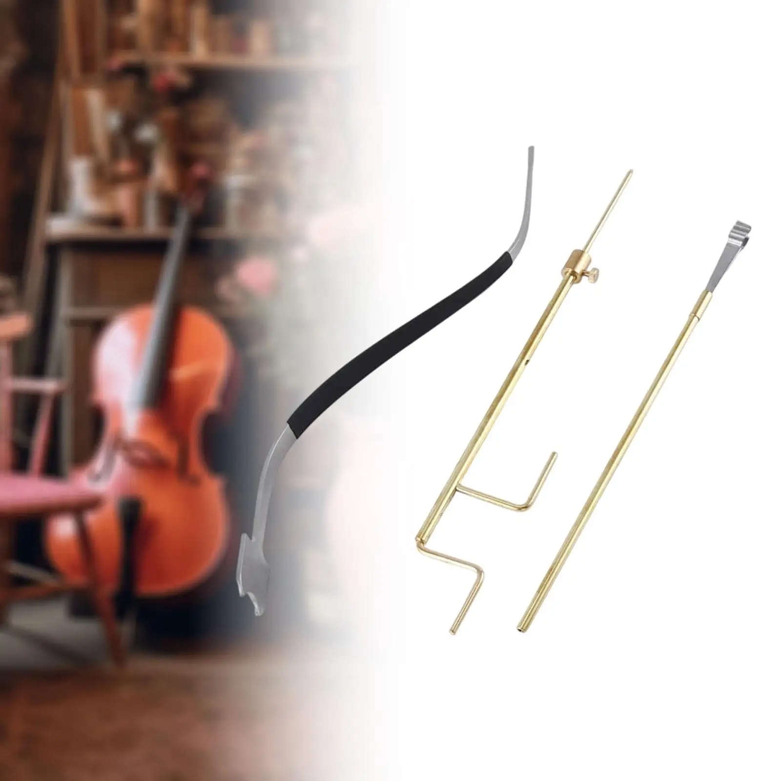 

3x Cello Sound Post Tools,Sound Post Gauge Measurer,Luthier Install Repair Tool Kit Cello Luthier Tools Parts for Cellists