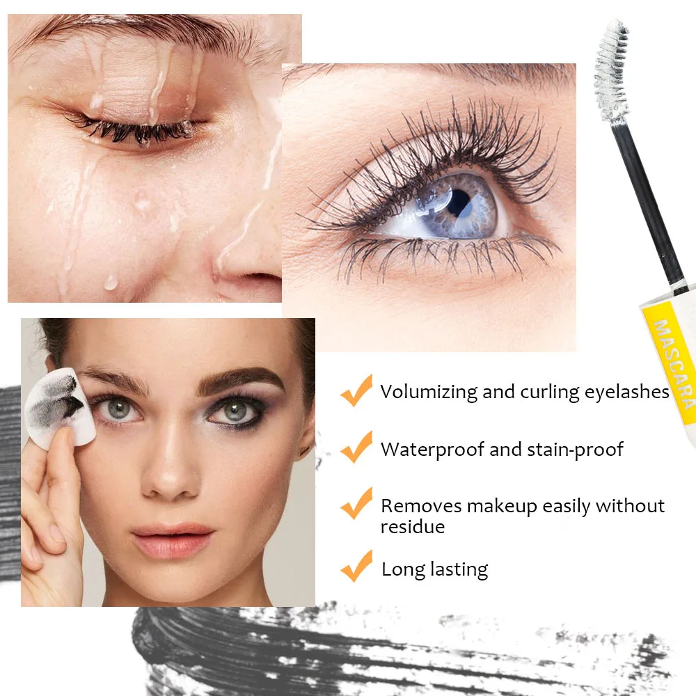 DNM 4 Color Mascara Curly Thick Eyelash Lasting Hold Makeup 24h Waterproof Fashion Anti-skid Design Large Capacity Mascara 12ml