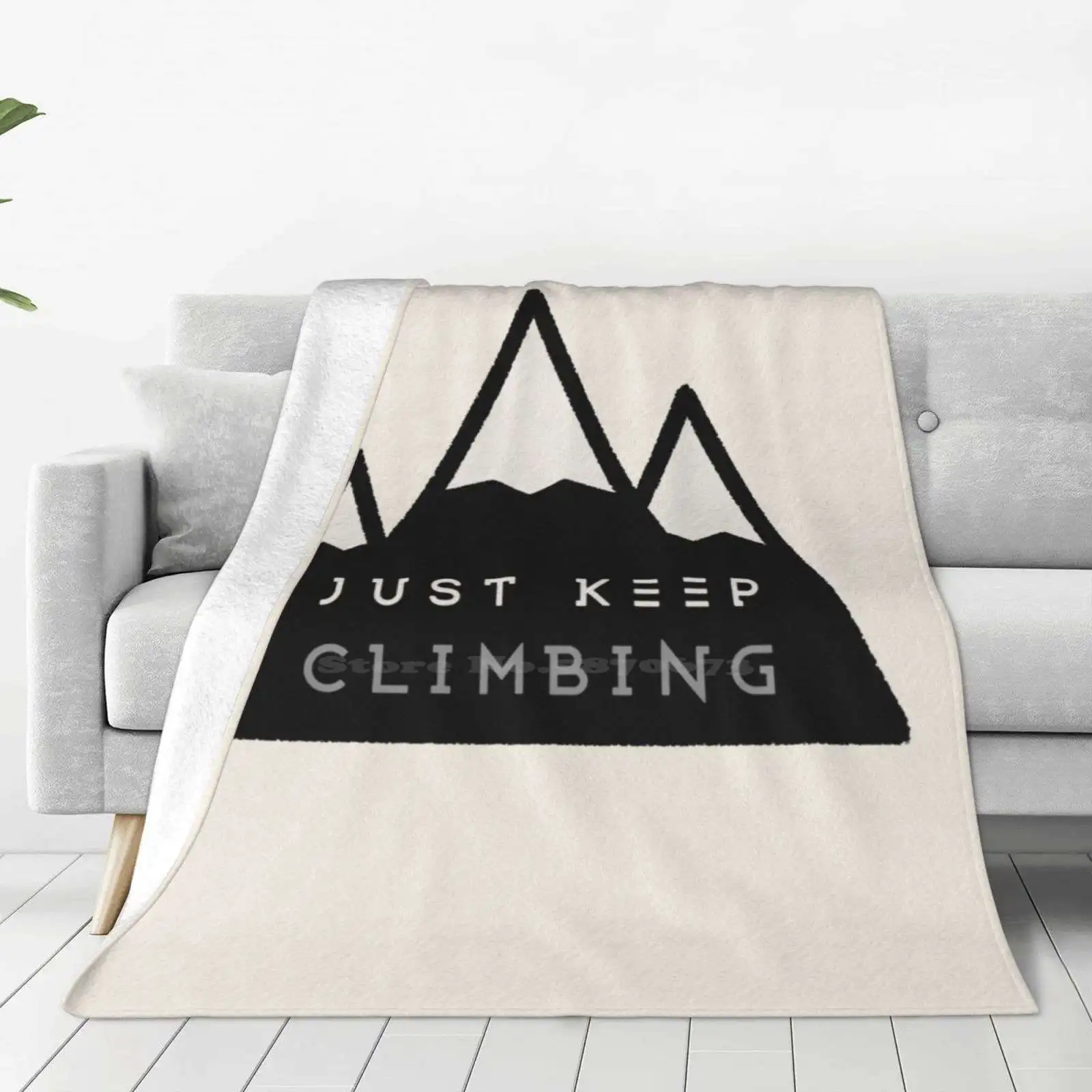 Just Keep Climbing Creative Design Comfortable Warm Flannel Blanket Bouldering Sports Just Keep Climbing Hiking Camping