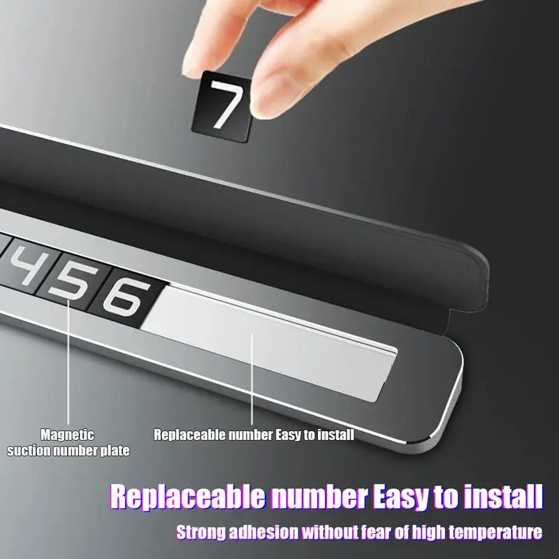 Phone Number Plate Stylish Artificial Leather Temporary Parking Card Car Decorative Accessories Parking Number Card Sleek