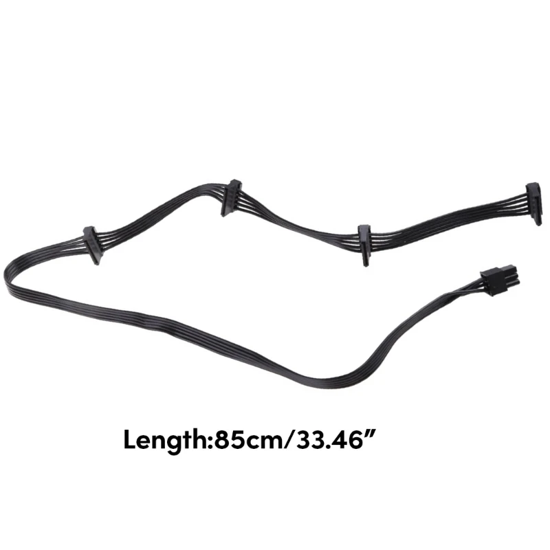 Kabel Modular Daya 6pin Siku Kabel Datar Hitam Kabel Modul PCIE 6P