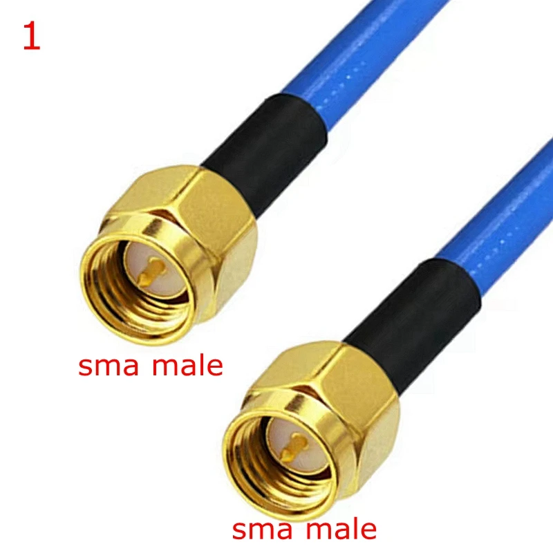 RG-402 Cable SMA To SMA Male Female Connector RPSMA To SMA Right Angle Crimp for RG402 High Frequency Test 50ohm Fast Brass