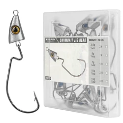 20pcs Lead Head Fishing Hooks 3.5g 5g 7g 10g 14g Fish Eye Jig Head Barbed Hooks For Soft Wroms Fishing Tackle Accessories