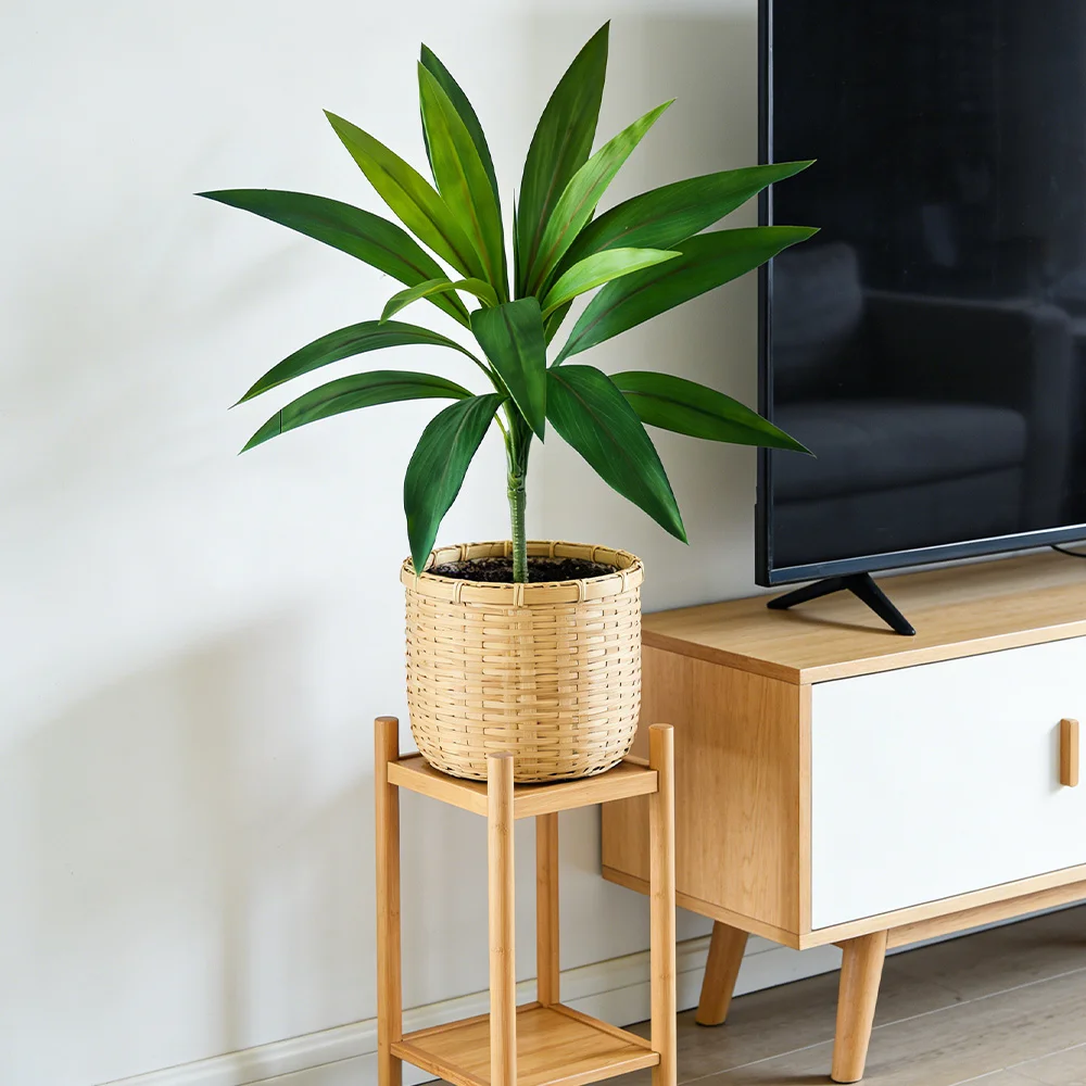45 cm, 17 Blätter, künstliche Dracaena-Pflanzen, künstliche Palme, tropische Kunstpflanze, Cycas-Baumzweig für Haus- und Gartendekoration – Detail 6