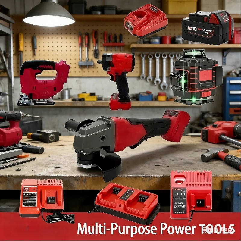 

Brushless Cordless Electric Impact Hammer Angle Grinder Drill Electric circular saw For 18V Battery Combo Power Tools