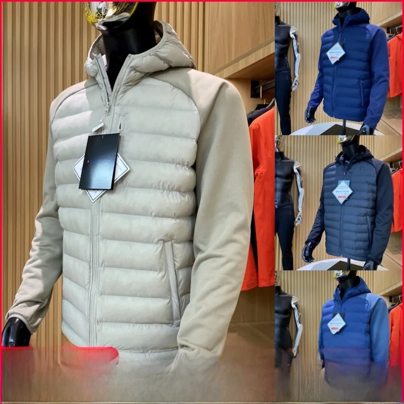 

High-End Outdoor Lightweight Climbing Hiking All-Weather Dynamic Warmth Patchwork Sleeve Hooded Cotton Jacket Youth Casual Wi...