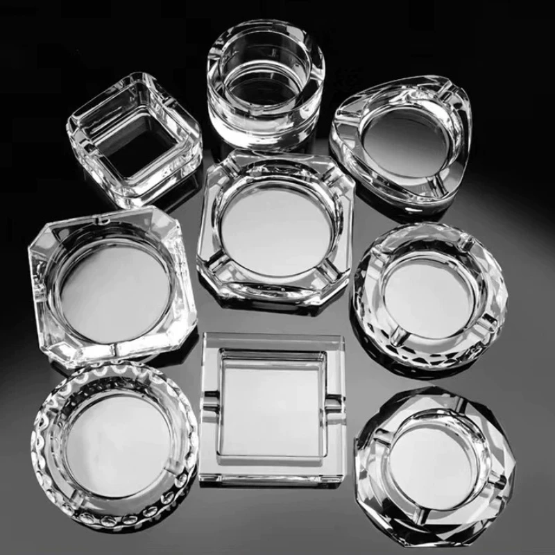 Crystal Glass Ashtray Small Hotel Room Dedicated Fashion Household Ashtray Simple and Practical