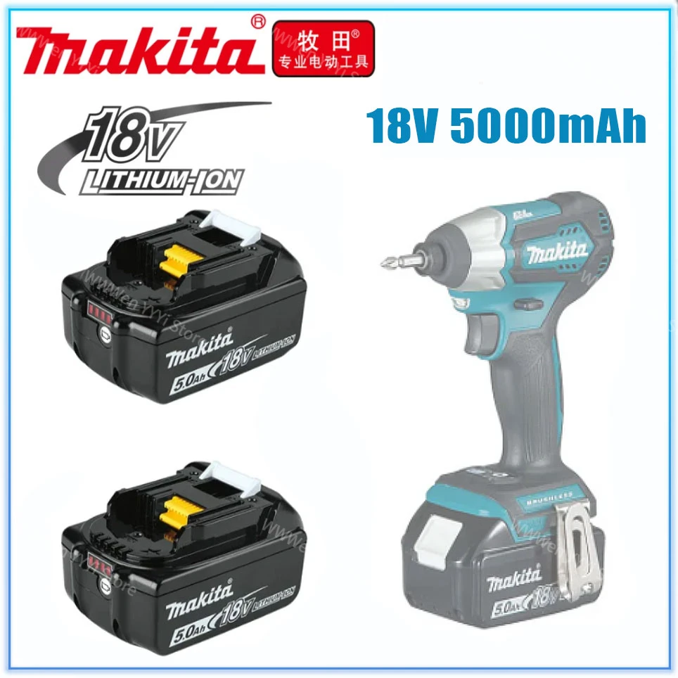 5.0Ah Makita-100% Original 18V Rechargeable Power Tool Battery BL1830 BL1850 BL1840 BL1860 BL1815 Replaceable LED Lithium-ion