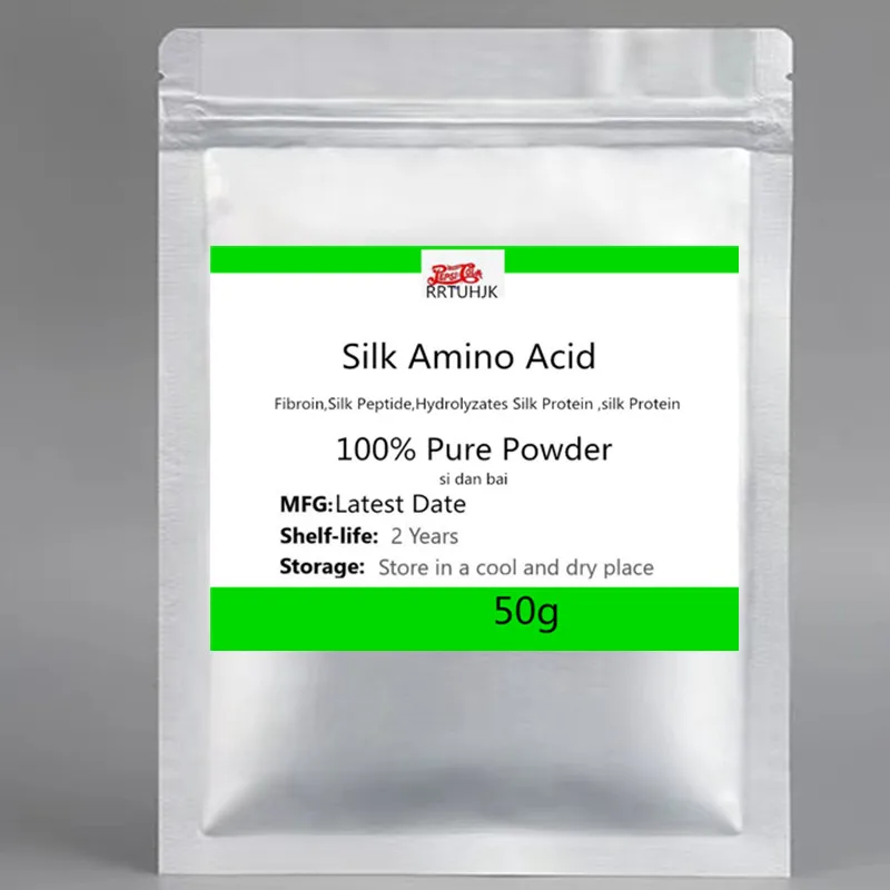 50g-1000g High Quality Silk Amino Acid Powder Fibroin,silk Peptide,hydrolyzates Silk Protein ,silk Protein , Free Shipping