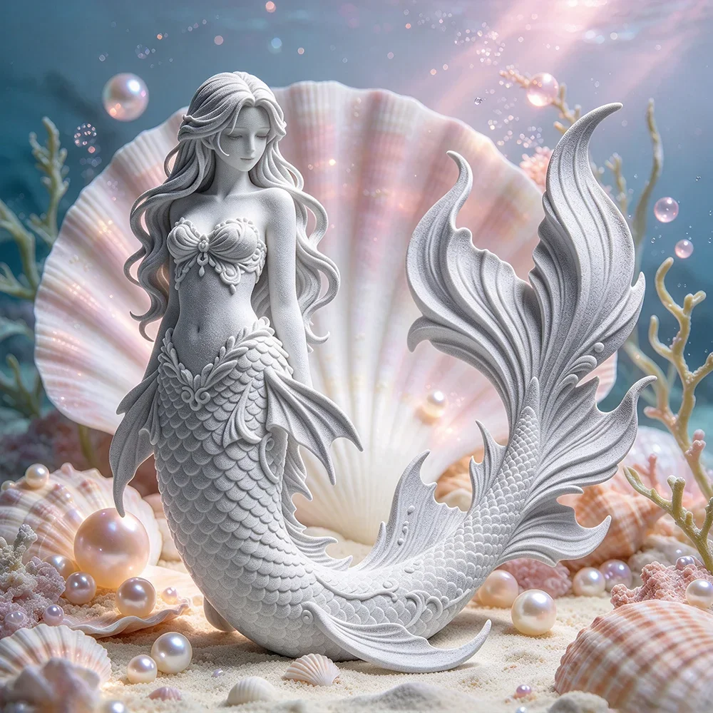 Mermaid Figurine Golden Sea Fairy Mermaid Statue 12cm Fantasy Mermaid Sculpture Desktop Home Decor Collectible Ornament Gift