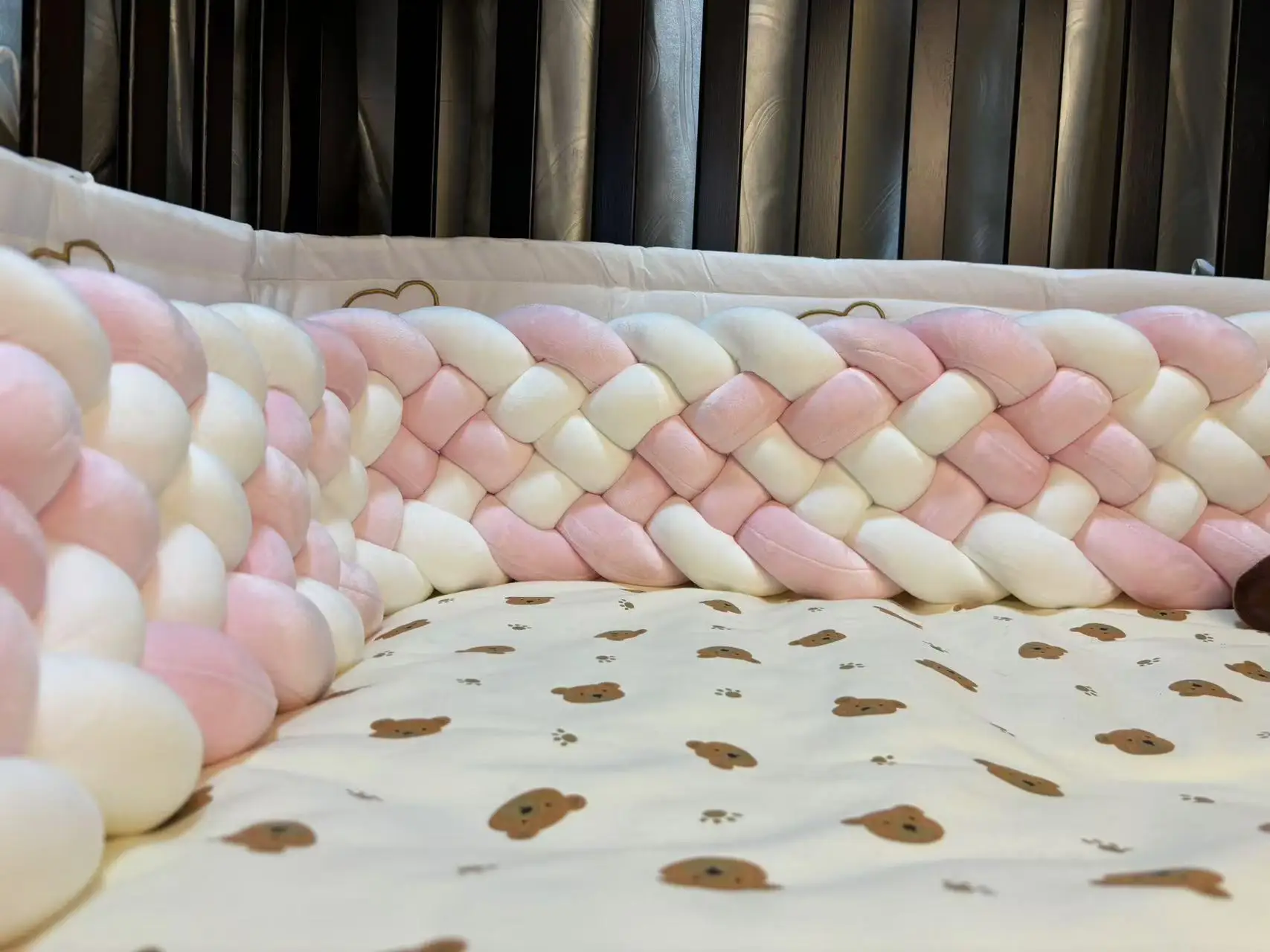 Бампер для детской кровати для новорожденных, 6 узелков, бампер для детской кроватки, защита для комнаты, Декор, детская зимняя коса для кровати, бампер для детской кроватки