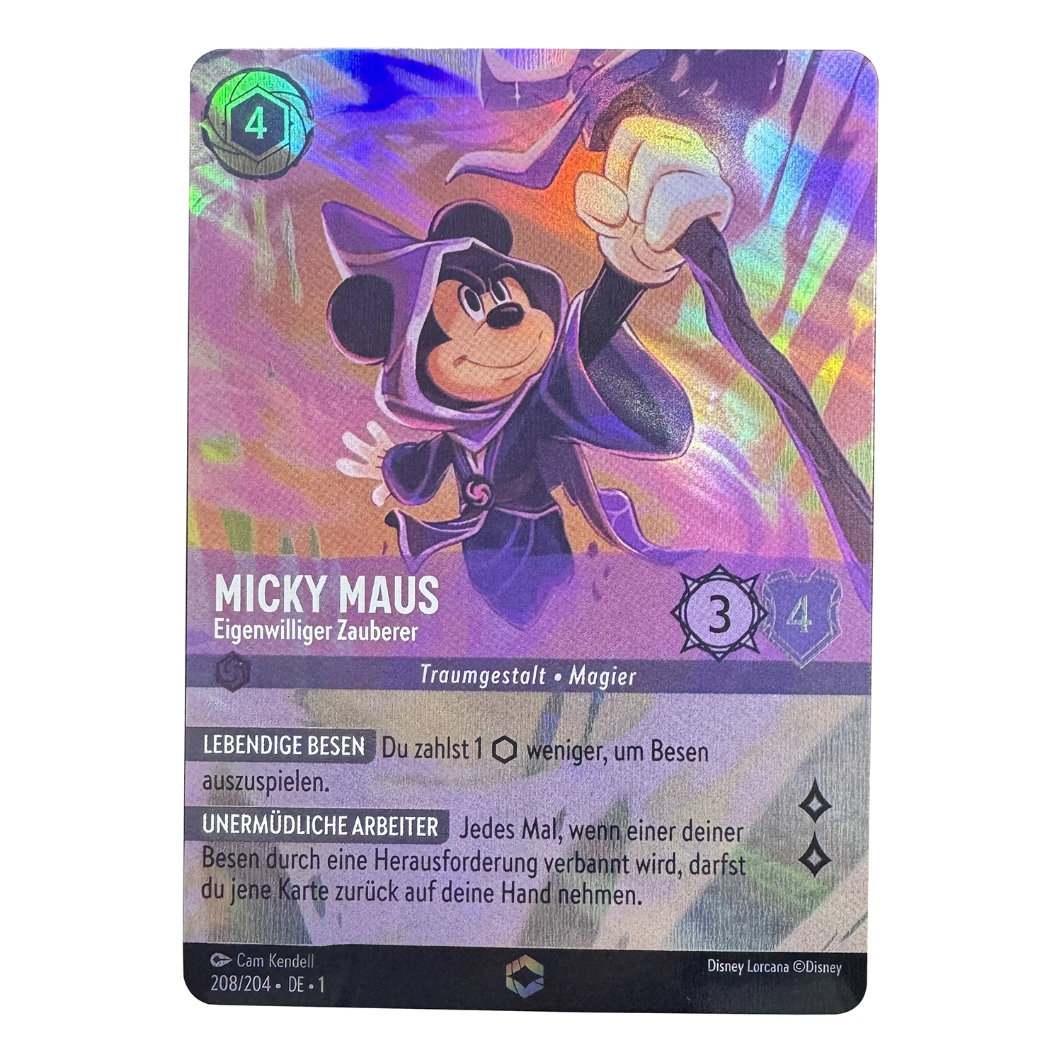 Disney Lorcana Proxy Card Mickey Mouse - Wayward Sorcerer Dreamborn • Sorcerer Amethyst Enchanted The First Chapter #208