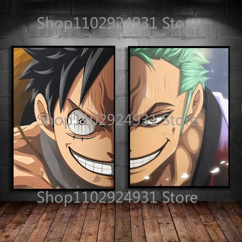 Japanese Anime One Piece Luffy Zoro Poster Colorful Creative Home Wall Art Decoration Print HD Printing Canvas Painting Gift