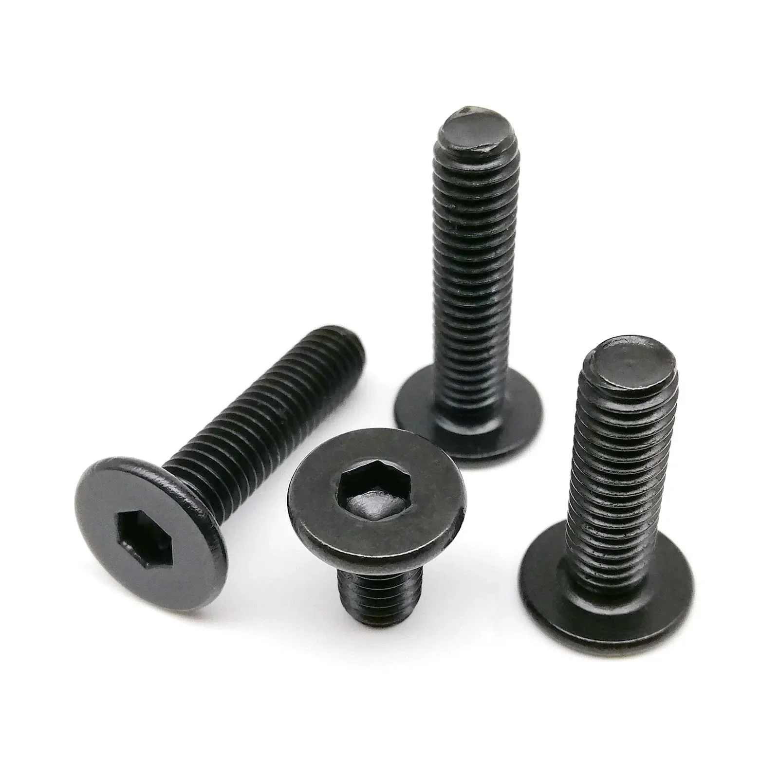 50PCS/Pack M2 M3 M4 Black 304 A2 Stainless Steel Material Allen Hexagon Head Bolt Hex Socket Ultra Thin Flat Wafer Head Screw