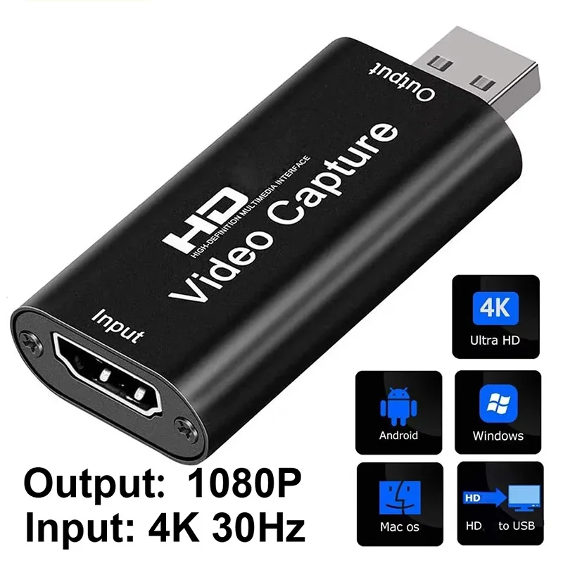 USB 2.0 Video Capture Card 1080P USB 2.0 Capturer USB 2.0 Grabber Recorder Game Audio 2.0 Game Grabber Box For PS4 DVD Holder