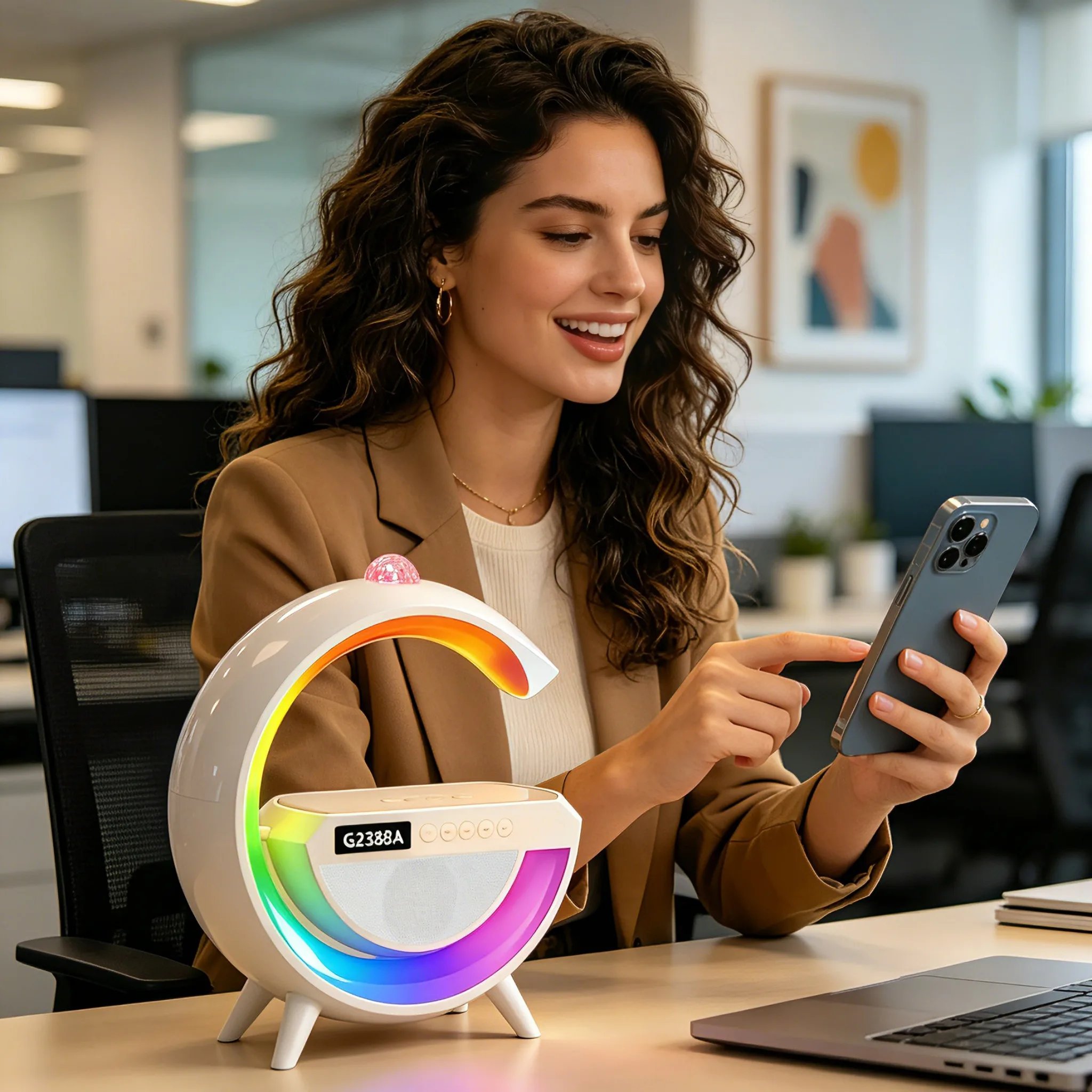 Multifunction Wireless Charger Pad Stand Speaker TF RGB Night Light 15W Fast Charging Station for iPhone Samsung Xiaomi Huawei