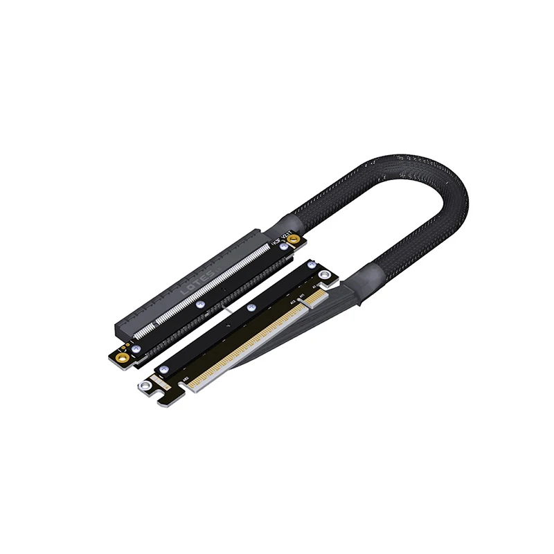 

Dual Reverse Riser Cable Right&Left Bend Cable PCIe 5.0 x16 Soft GPU Extension for NVIDIA RTX50AMD RX90xx