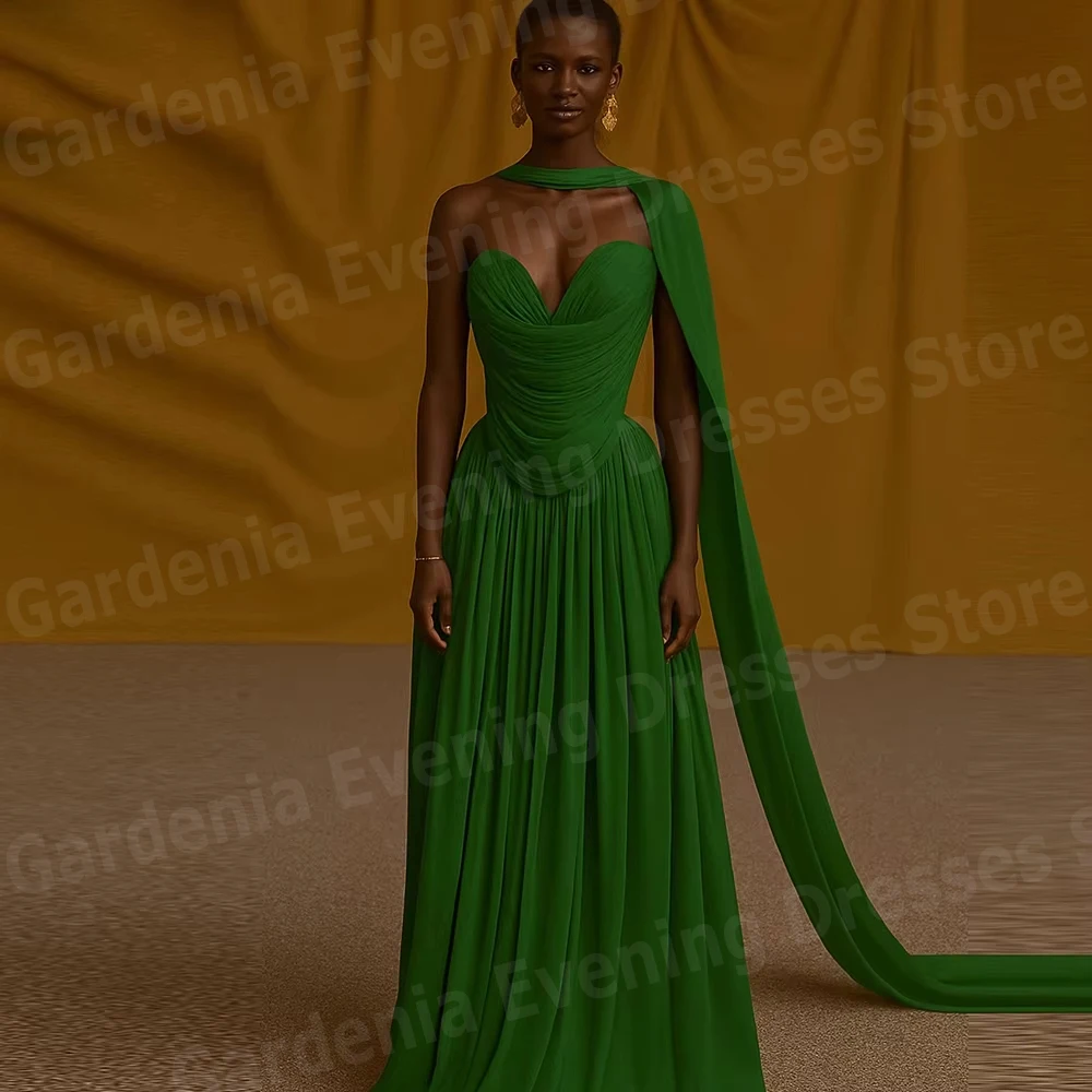 فساتين سهرة نسائية رشيقة على شكل حرف A على شكل قلب مطوي فساتين حفلات Vestidos Para Mujer مخصصة بدون أكمام رداء De Soirée #2