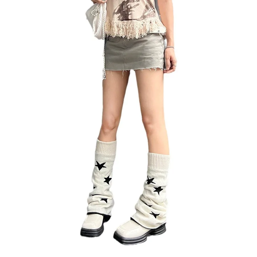 meias-pentagrama-y2k-novo-conjunto-assimetrico-de-duas-pernas-estilo-lolita-meias-de-inverno-quentes-de-trico