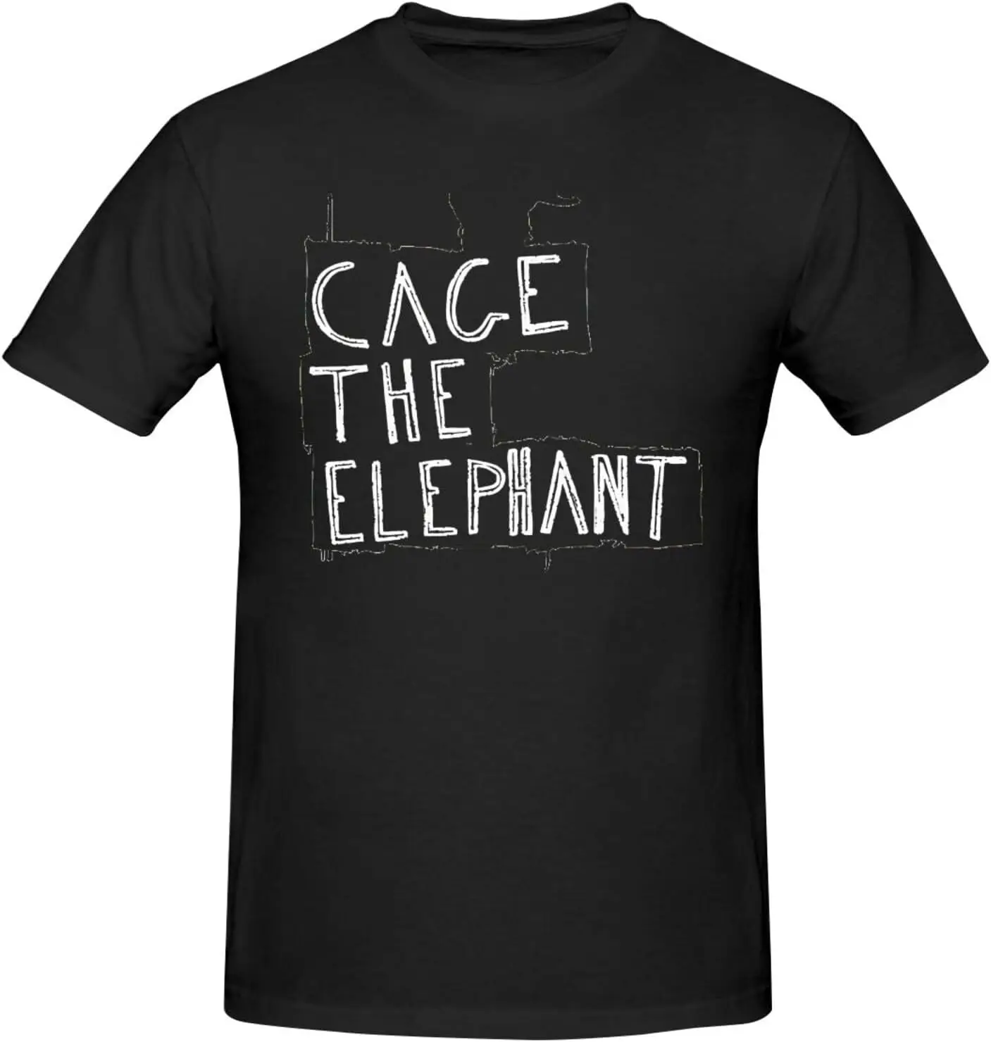 Cage The Music Elephant Shirt Men'S Breathable Crewneck Short Sleeve Cotton Tshirts Personalized Pattern Custom Tee Black