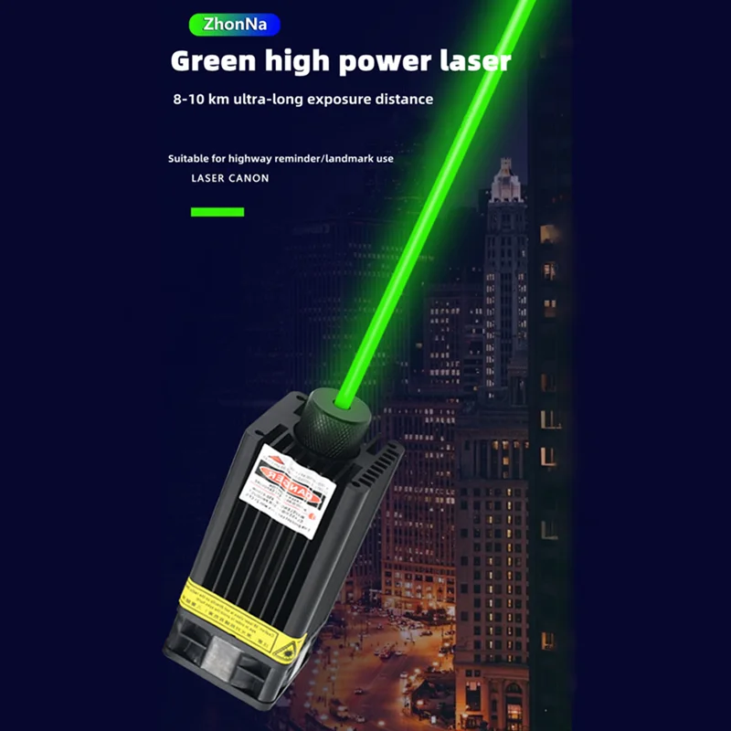 ZhonNa Lasers 520nm 1W Green Laser Module 12V Focusable DIY Laser Head 1000mW Diode Laser for Stage Laser Bird Repellent