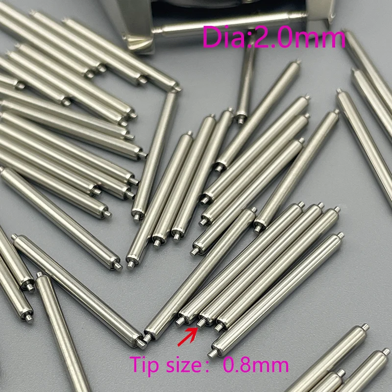 

2/4/10Pcs Dia 2.0mm No Support Spring Bar Watch Strap link Pins Tip 0.8mm fits Width 22mm Watch Bracelet Stainless Steel Link