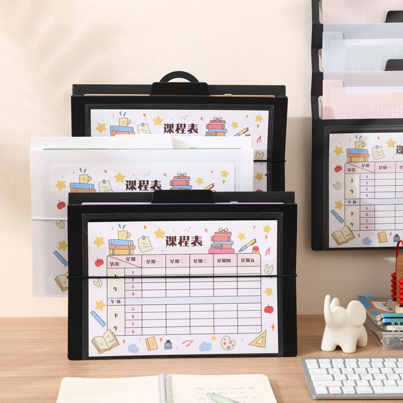 6 Pocket Hanging Expandable Document Folder File Organizer Multi-Layer Classification Test Paper Organization Home School Office