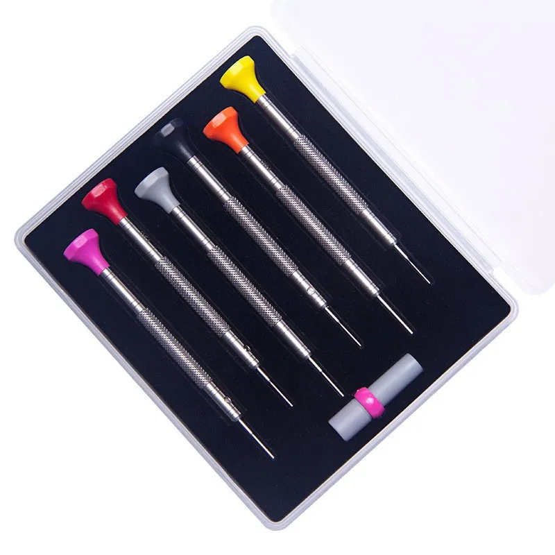 Precision 6Pcs T-Type Slotted Screwdriver Set Stainless Steel Watch Repair Tool for Watch Band Link