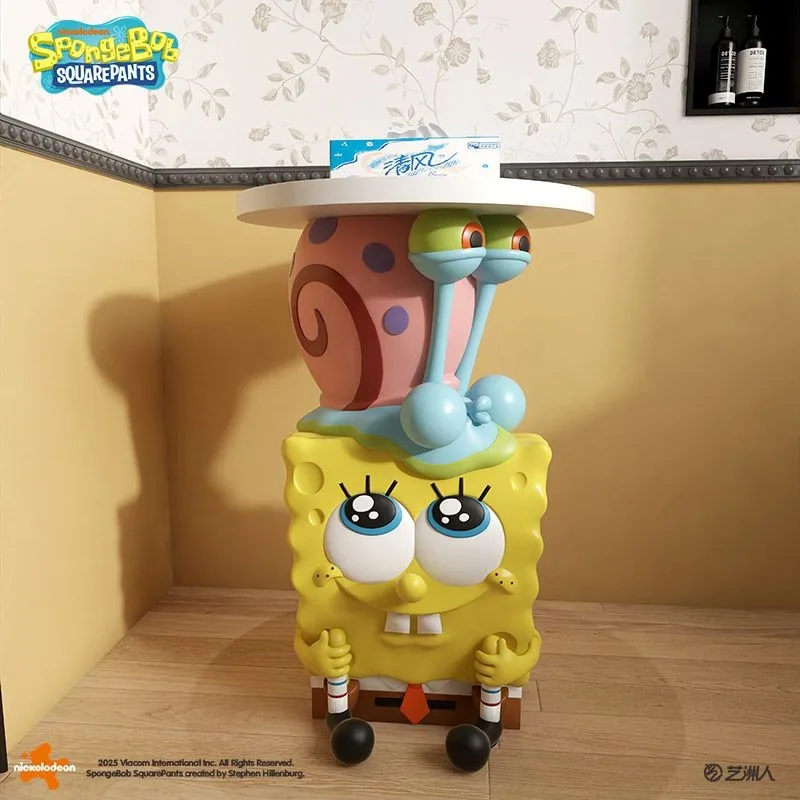 Cute SpongeBob Gary Snail Movable Side Table C Shaped End Table Floor Storage Rack Living Room Sofa Corner Decor Birthday Gift