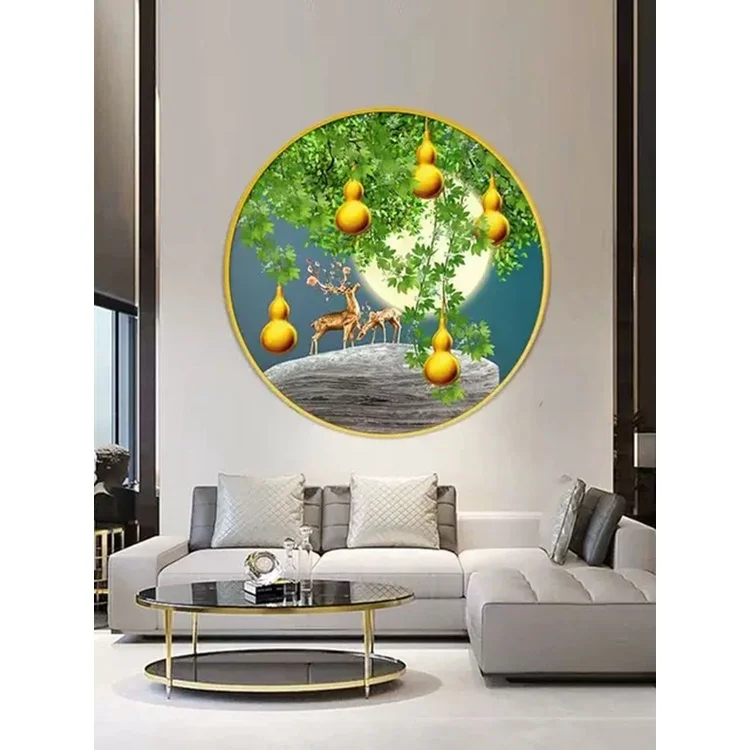 DIY full Diamond Embroidery,Round Diamond Five Blessings Gourd bedroom Living room decoration rhinestone beads Diamond painting