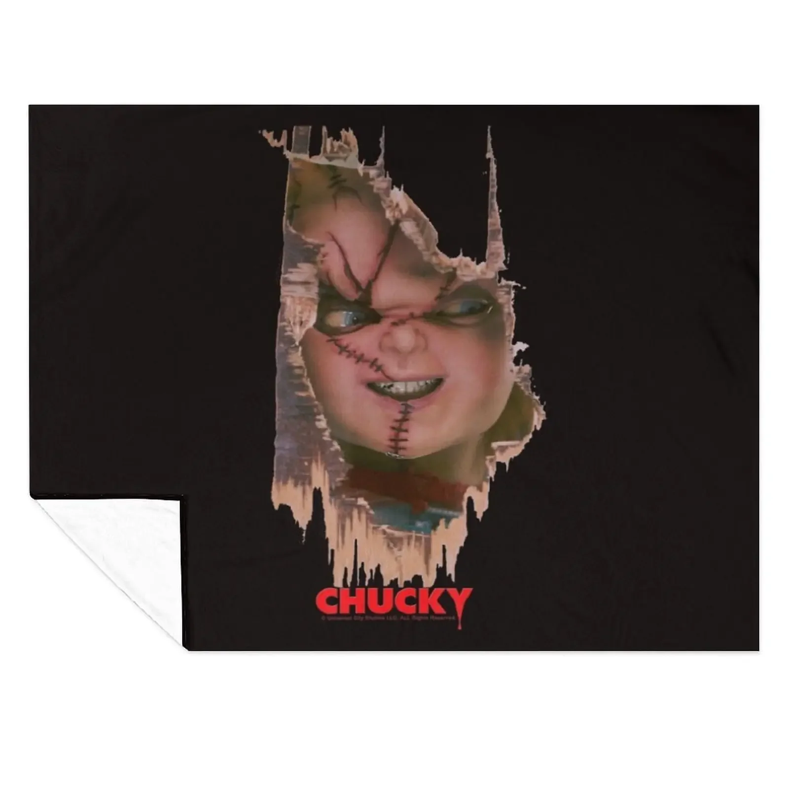 

Child's Play Broken Door Here's Chucky Poster Throw Blanket Kid'S valentine gift ideas Bed Plaid on the sofa Blankets