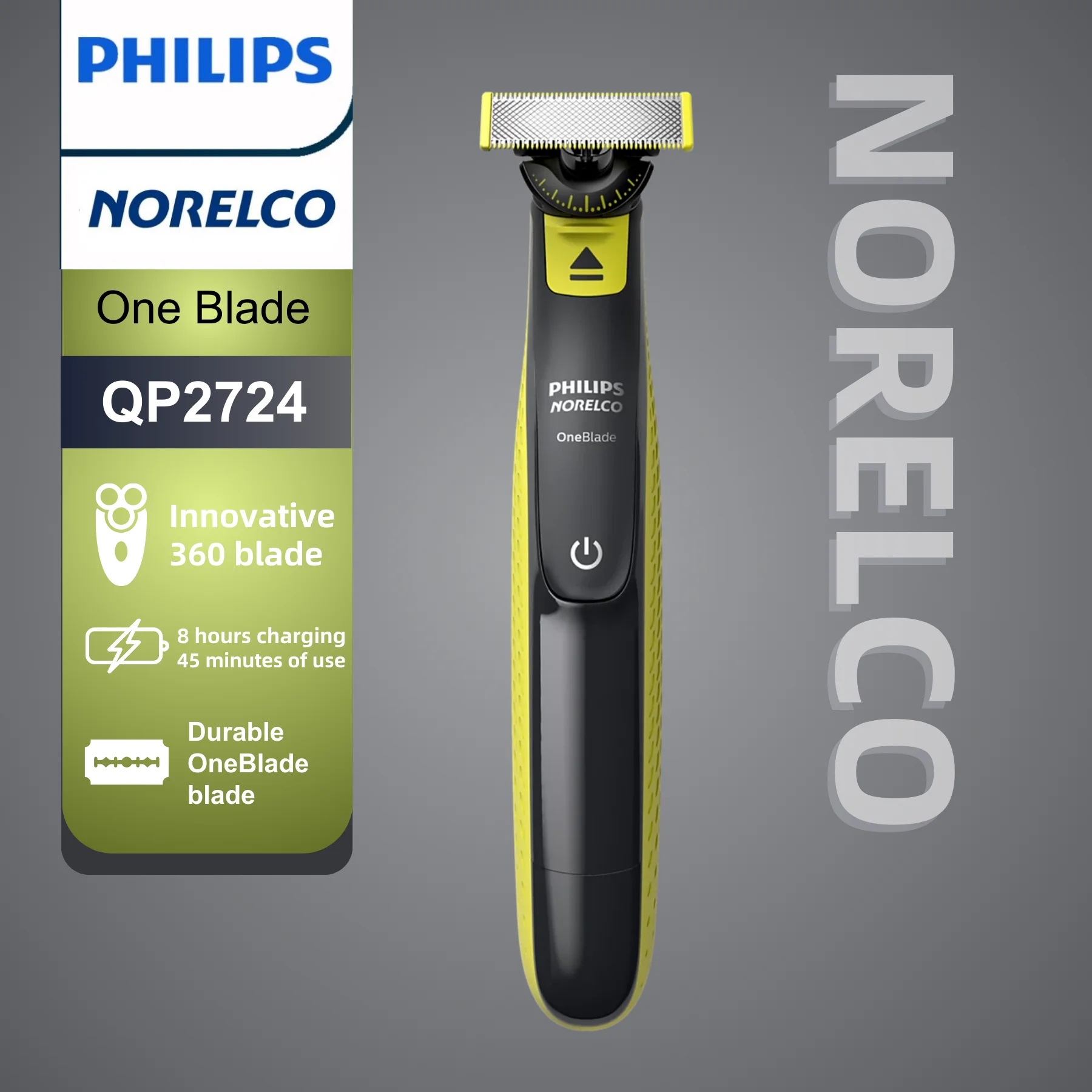 Philips OneBlade QP2724 Men's Shaver , New Mixing Moulder,  Stainless Steel