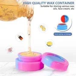 5pcs/10pcs 3ML 5ML 7ML Silicone Wax Jar Container Portable, Multi Color Cosmetic Container -  Dab Non stick Wax Oil Storage