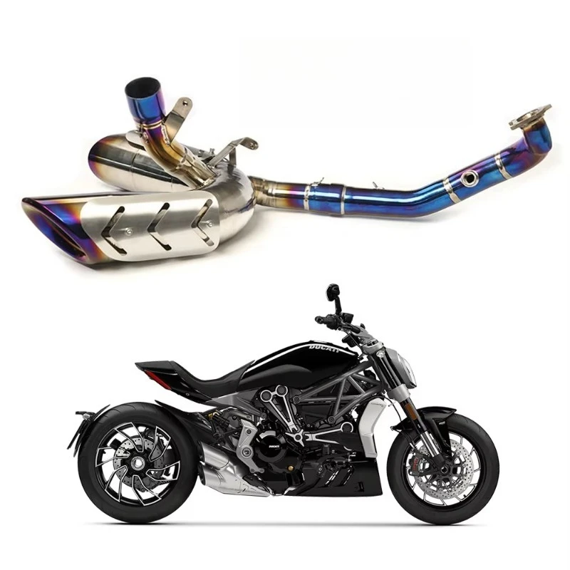 

Motor cycle Muffler Exhaust Full System for DUCATI XDiavel 2023 Titanium Alloy Full Section Exhaust Muffler Escape Pipe