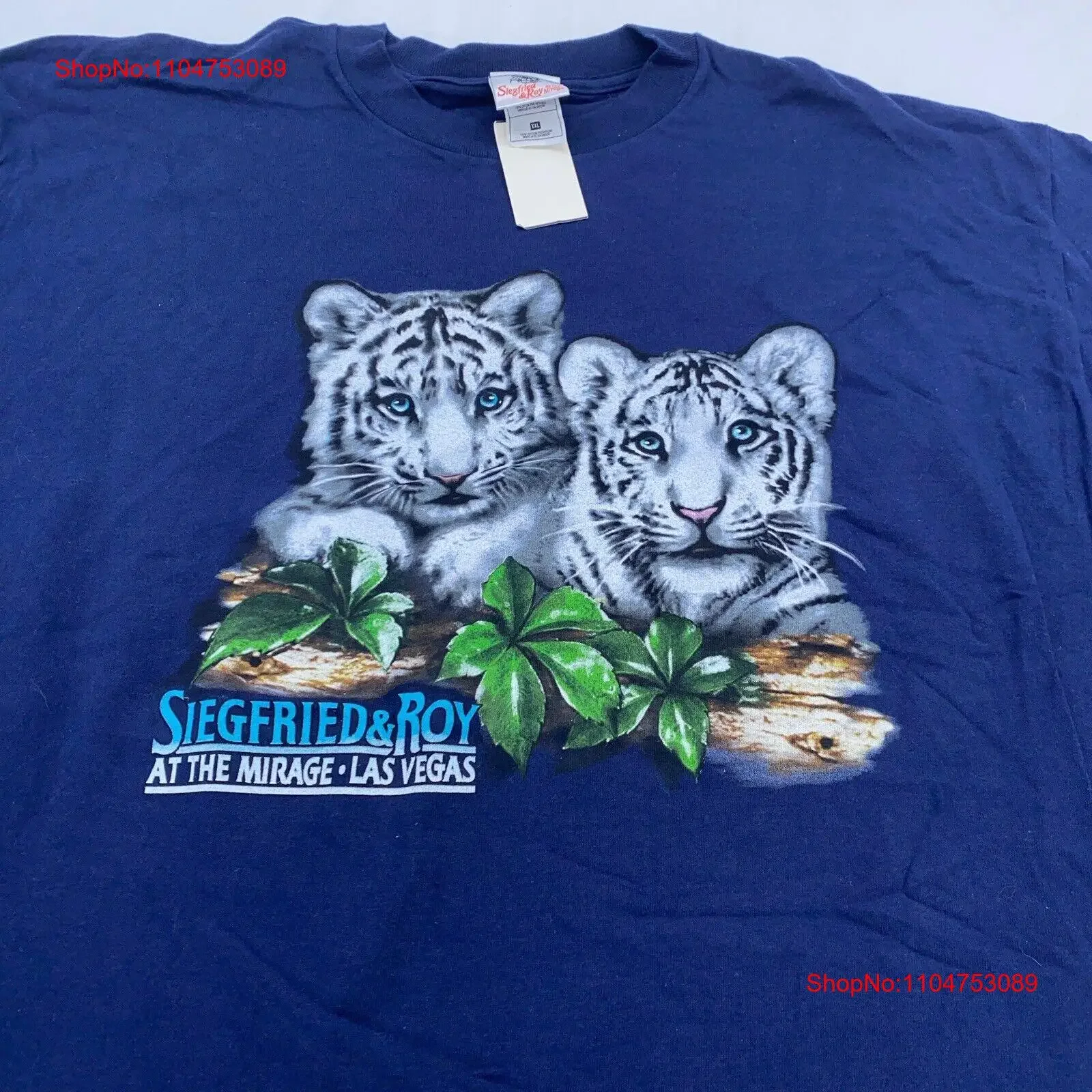 NWT vintage 90s SIEGFRIED ROY MIRAGE LAS VEGAS TIGER Camiseta XL naturaleza vintage Lavado Estirado moda Unisex Cómodo
