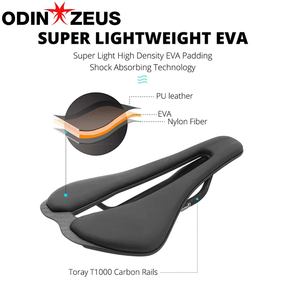 Full-Carbon Shell EVA Bicycle Saddle Weight About 108g Size 7x9mm Super Light Shock Absorbing Technology for Road Bicycle MTB