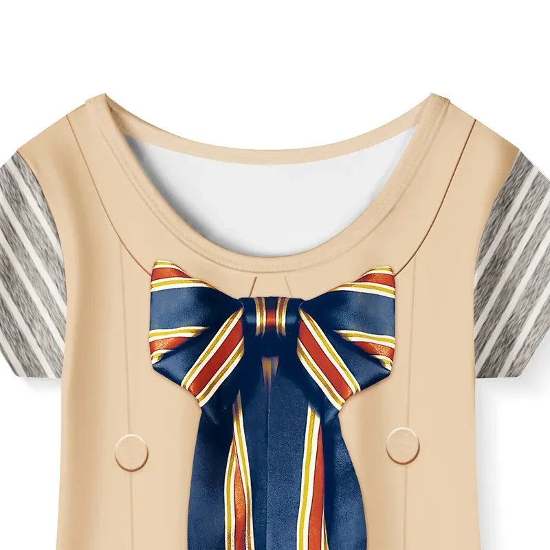 2025 12 M3GAN أزياء تنكرية شعر مستعار ميغان AI دمية الروبوتات فستان جوارب طويلة حقيبة M3GAN مجموعة كاملة الزي للفتيات عيد الهالوين