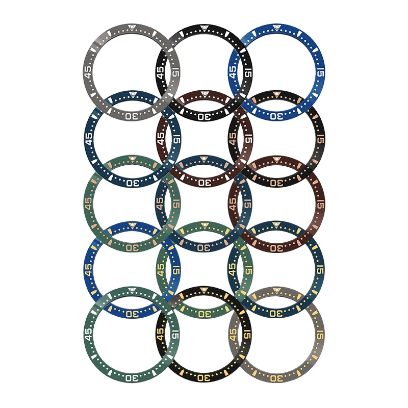 Mod NH35 Case Bezel Ring 38MM Curved Ceramic Bezel Insert Fits SKX007 SKX009 GMT SUB Diving Watch NH35 NH36 Watch Retrofit Parts