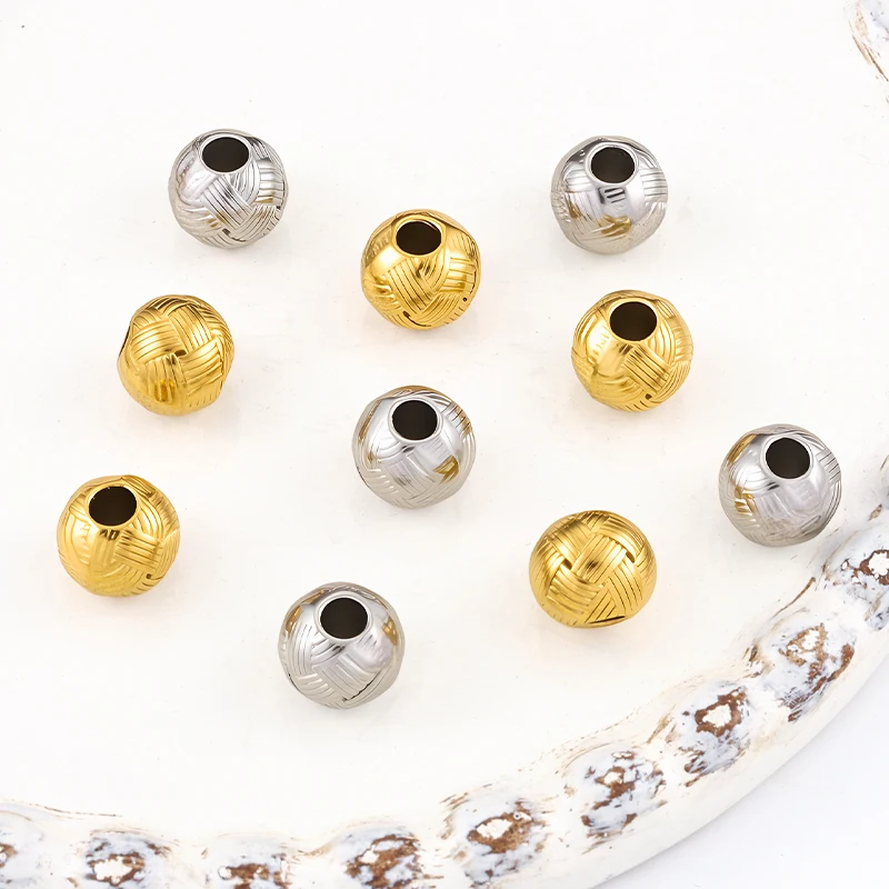 5Pcs Stainless Steel Cylinder Tube Flower Ball Beads for Jewelery Materials Handmade Make Bracelet Necklace Craft Accessories