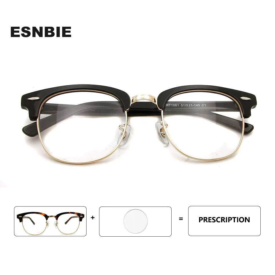 

Customized Semi Rimless Glasses Frame Women Club Eyeglasses Frames Men Round Prescription Eyewear Half Rimmed Rivet Glasses
