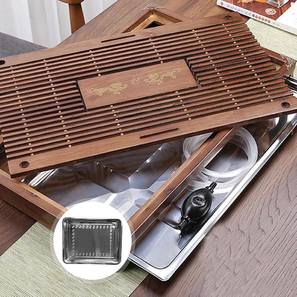 

Поднос для чая из нержавеющей стали, тарелка для капель воды, многофункциональный сервировочный поднос для дома, отеля, ресторана, овощная тарелка