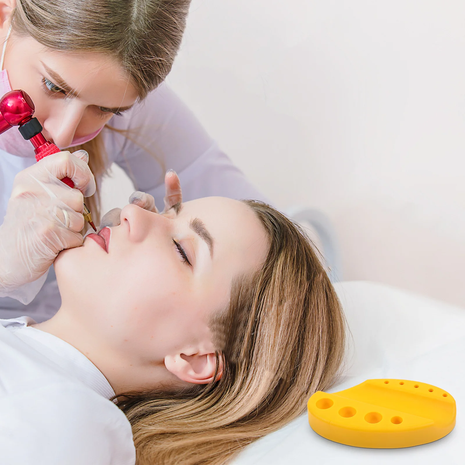 

5Pcs Tattoo Ink Cup Holder Silicone Portable Soft Pigment Organizer Stable Compact Tattoo Supplies Cotton Swabs Ink Cup Holder