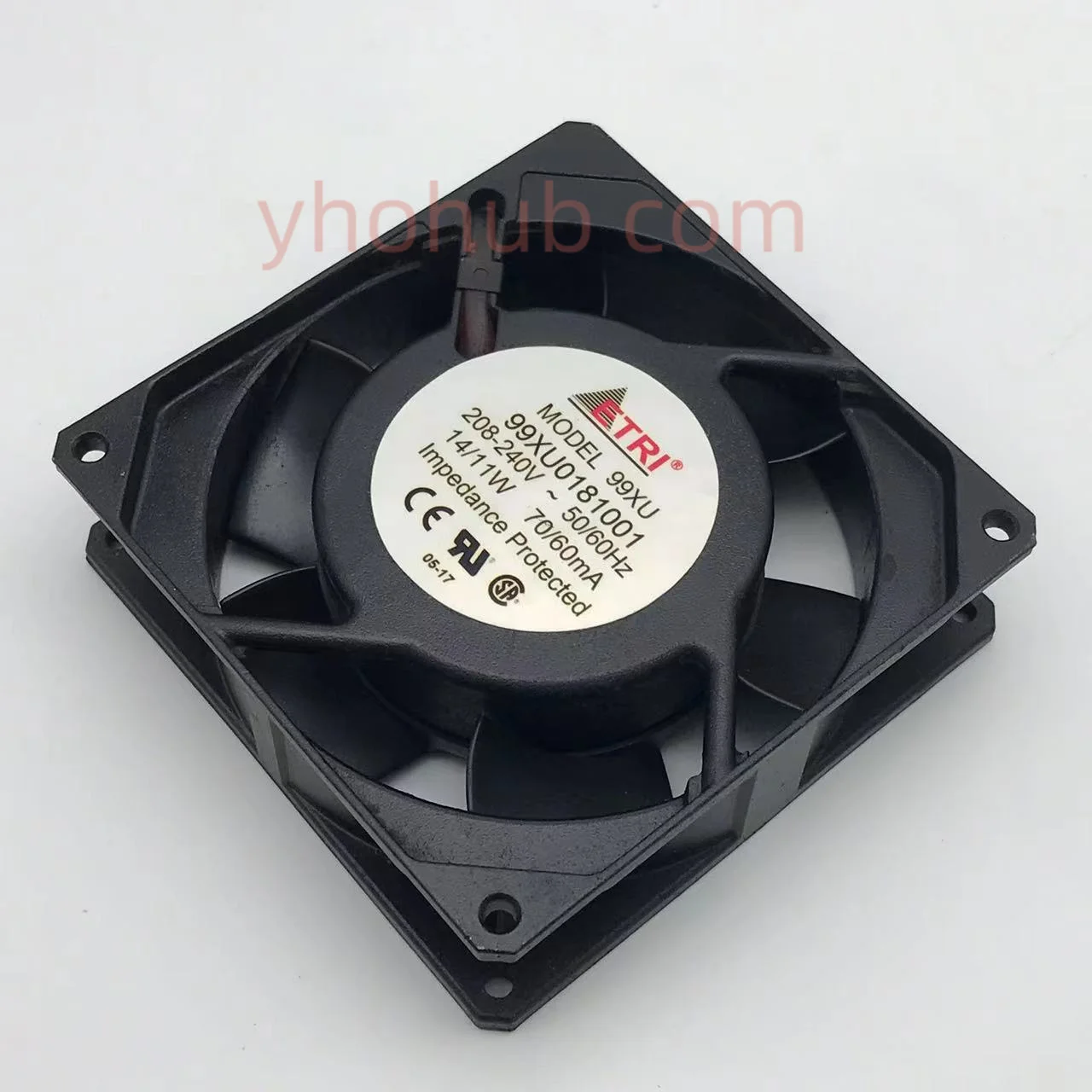 

ETRI 99XU 99XU0181001 AC 240V 70mA 92x92x25mm 2-pin Server Cooling Fan