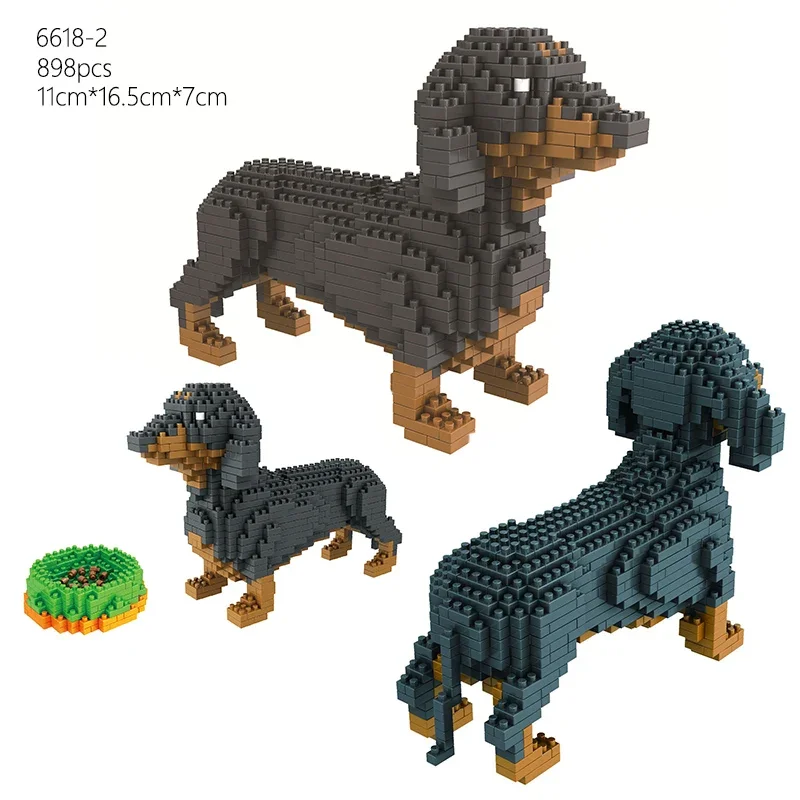 Golden Retriever Micro Mini Toy DIY-model Creatief bouwspel - Blokken met verzamelobject voor huisdieren, uniek cadeau-idee