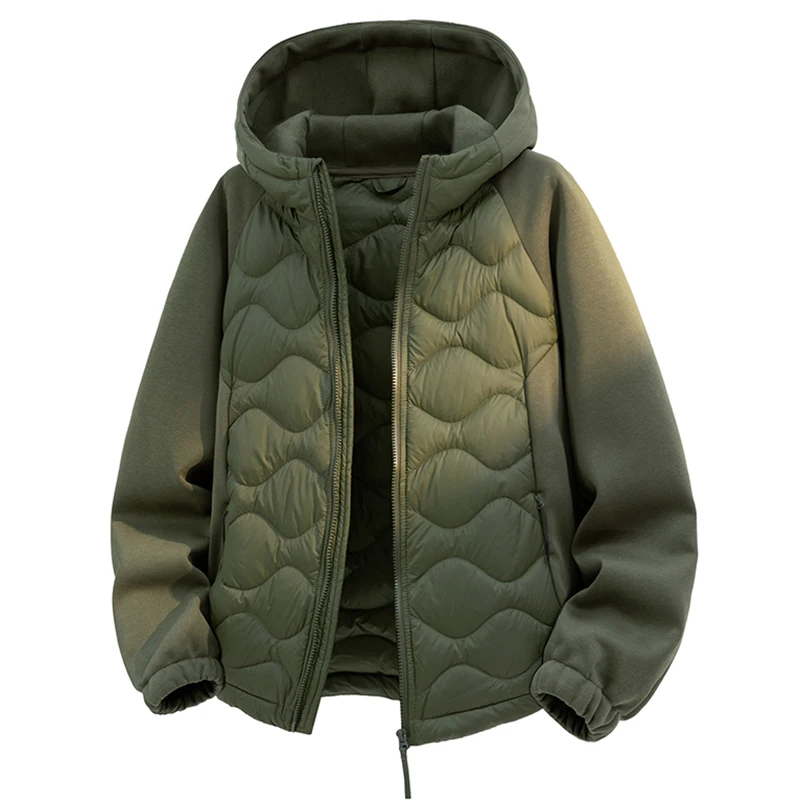 الرجال الأبيض بطة أسفل سترة دافئة مقنعين خفيفة الوزن للغاية Packable معطف الشتاء المياه والرياح مقاومة تنفس أسفل سترة #5