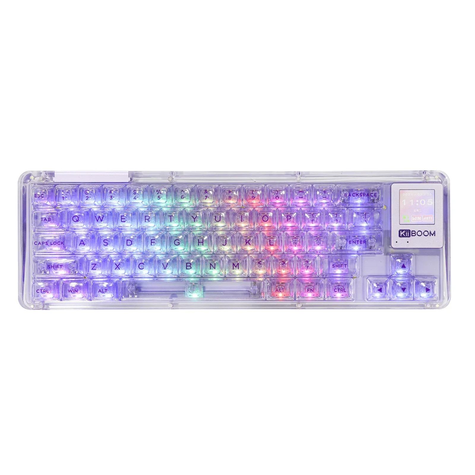 

creative products 2024 KiiBOOM Phantom 64 60% Transparent Gasket-Mounted Mechanical Keyboard with LCD Screen keyboard